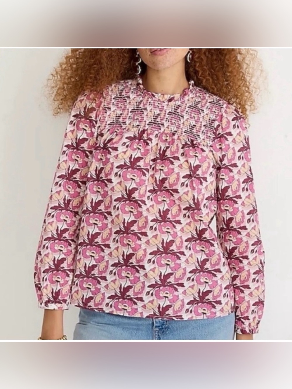 J. Crew Liberty Floral Pink Blouse